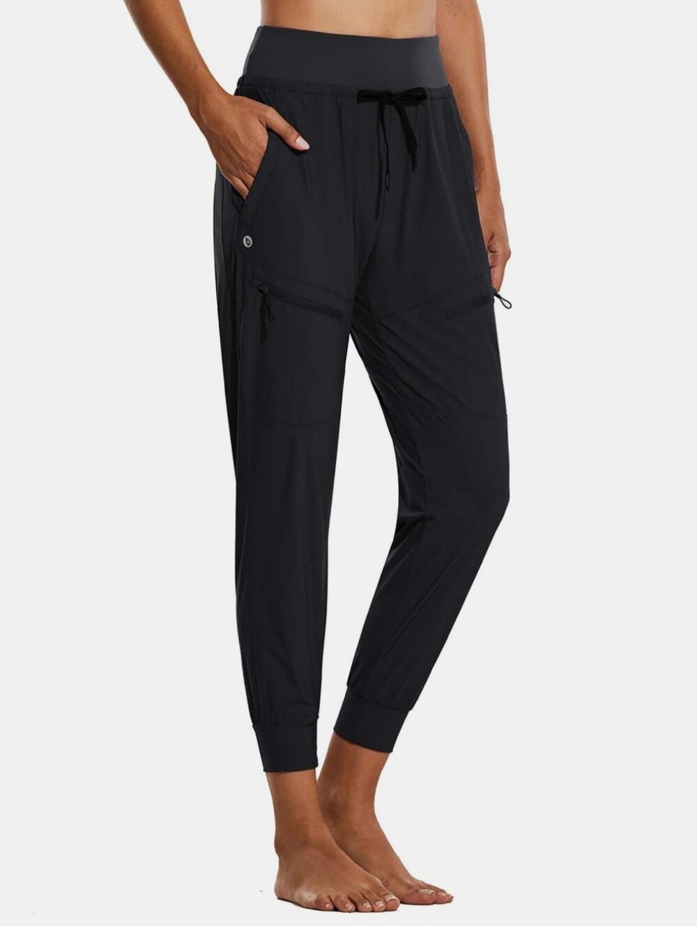 Baleaf Women's High Waisted Lightweight Quick Dry Hiking Joggers Black Pants XS
